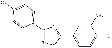 2-chloro-5-[3-(4-chlorophenyl)-1,2,4-oxadiazol-5-yl]aniline 化学構造式