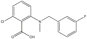 2-chloro-6-{[(3-fluorophenyl)methyl](methyl)amino}benzoic acid Struktur