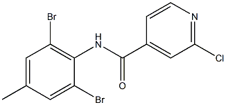 2-chloro-N-(2,6-dibromo-4-methylphenyl)pyridine-4-carboxamide 化学構造式