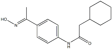 2-cyclohexyl-N-{4-[1-(hydroxyimino)ethyl]phenyl}acetamide Struktur