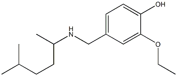2-ethoxy-4-{[(5-methylhexan-2-yl)amino]methyl}phenol 化学構造式