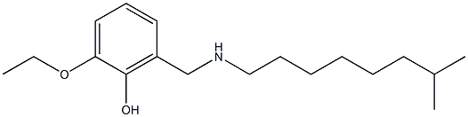 2-ethoxy-6-{[(7-methyloctyl)amino]methyl}phenol 化学構造式