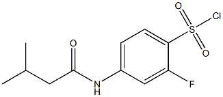 2-fluoro-4-(3-methylbutanamido)benzene-1-sulfonyl chloride Struktur