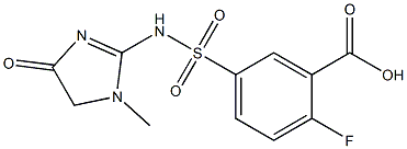 2-fluoro-5-[(1-methyl-4-oxo-4,5-dihydro-1H-imidazol-2-yl)sulfamoyl]benzoic acid Structure