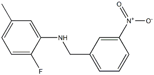  2-fluoro-5-methyl-N-[(3-nitrophenyl)methyl]aniline