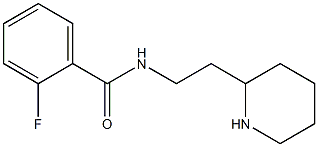 2-fluoro-N-(2-piperidin-2-ylethyl)benzamide 结构式