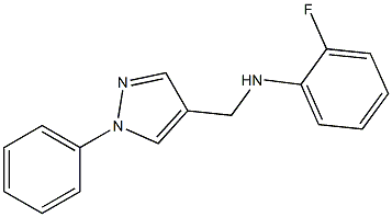 2-fluoro-N-[(1-phenyl-1H-pyrazol-4-yl)methyl]aniline 化学構造式