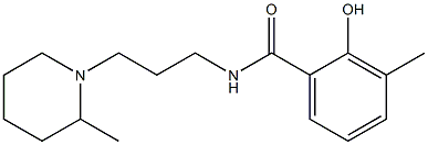 2-hydroxy-3-methyl-N-[3-(2-methylpiperidin-1-yl)propyl]benzamide 结构式