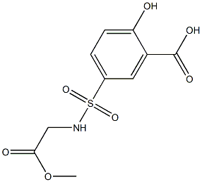 2-hydroxy-5-[(2-methoxy-2-oxoethyl)sulfamoyl]benzoic acid 化学構造式