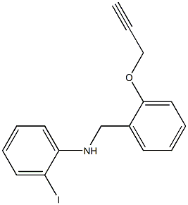 2-iodo-N-{[2-(prop-2-yn-1-yloxy)phenyl]methyl}aniline 结构式