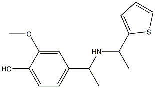 2-methoxy-4-(1-{[1-(thiophen-2-yl)ethyl]amino}ethyl)phenol,,结构式