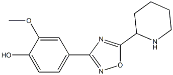 2-methoxy-4-[5-(piperidin-2-yl)-1,2,4-oxadiazol-3-yl]phenol Struktur