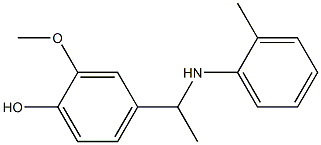 2-methoxy-4-{1-[(2-methylphenyl)amino]ethyl}phenol,,结构式