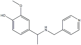 2-methoxy-4-{1-[(pyridin-4-ylmethyl)amino]ethyl}phenol Struktur