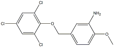 2-methoxy-5-(2,4,6-trichlorophenoxymethyl)aniline Struktur