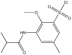 2-methoxy-5-methyl-3-(2-methylpropanamido)benzene-1-sulfonyl chloride