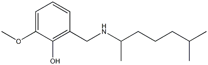 2-methoxy-6-{[(6-methylheptan-2-yl)amino]methyl}phenol Struktur