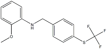 2-methoxy-N-({4-[(trifluoromethyl)sulfanyl]phenyl}methyl)aniline Struktur