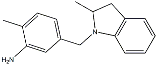 2-methyl-5-[(2-methyl-2,3-dihydro-1H-indol-1-yl)methyl]aniline 结构式