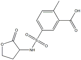2-methyl-5-[(2-oxooxolan-3-yl)sulfamoyl]benzoic acid,,结构式