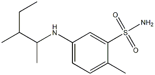 2-methyl-5-[(3-methylpentan-2-yl)amino]benzene-1-sulfonamide Struktur