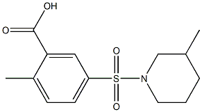 2-methyl-5-[(3-methylpiperidine-1-)sulfonyl]benzoic acid Struktur