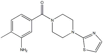 2-methyl-5-{[4-(1,3-thiazol-2-yl)piperazin-1-yl]carbonyl}aniline,,结构式