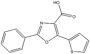 2-phenyl-5-(thiophen-2-yl)-1,3-oxazole-4-carboxylic acid Struktur