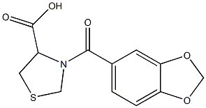 3-(1,3-benzodioxol-5-ylcarbonyl)-1,3-thiazolidine-4-carboxylic acid Structure