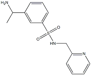 3-(1-aminoethyl)-N-(pyridin-2-ylmethyl)benzene-1-sulfonamide,,结构式