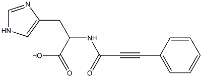 3-(1H-imidazol-4-yl)-2-[(3-phenylprop-2-ynoyl)amino]propanoic acid 化学構造式