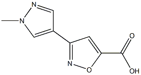 3-(1-methyl-1H-pyrazol-4-yl)-1,2-oxazole-5-carboxylic acid,,结构式