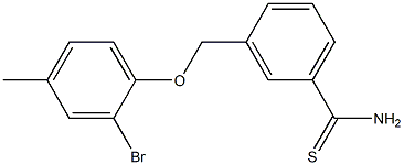 3-(2-bromo-4-methylphenoxymethyl)benzene-1-carbothioamide 化学構造式