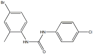 3-(4-bromo-2-methylphenyl)-1-(4-chlorophenyl)urea,,结构式