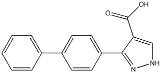 3-(4-phenylphenyl)-1H-pyrazole-4-carboxylic acid 化学構造式