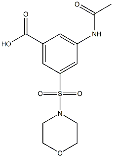 3-(acetylamino)-5-(morpholin-4-ylsulfonyl)benzoic acid Structure