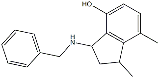 3-(benzylamino)-1,7-dimethyl-2,3-dihydro-1H-inden-4-ol Struktur