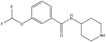 3-(difluoromethoxy)-N-(piperidin-4-yl)benzamide 化学構造式
