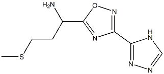 3-(methylsulfanyl)-1-[3-(4H-1,2,4-triazol-3-yl)-1,2,4-oxadiazol-5-yl]propan-1-amine 化学構造式