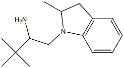 3,3-dimethyl-1-(2-methyl-2,3-dihydro-1H-indol-1-yl)butan-2-amine,,结构式