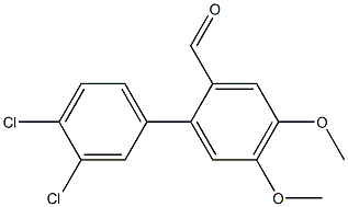 3',4'-dichloro-4,5-dimethoxy-1,1'-biphenyl-2-carbaldehyde 化学構造式