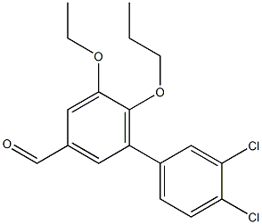 3',4'-dichloro-5-ethoxy-6-propoxy-1,1'-biphenyl-3-carbaldehyde,,结构式