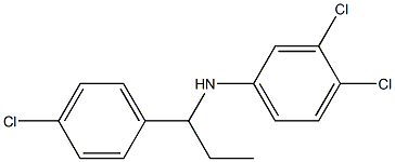 3,4-dichloro-N-[1-(4-chlorophenyl)propyl]aniline 化学構造式