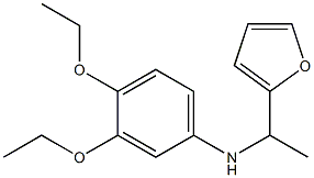 3,4-diethoxy-N-[1-(furan-2-yl)ethyl]aniline Structure