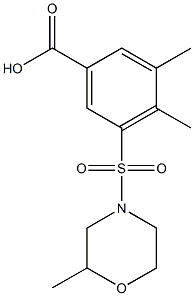 3,4-dimethyl-5-[(2-methylmorpholine-4-)sulfonyl]benzoic acid,,结构式