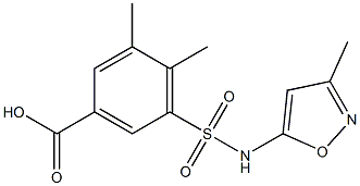 3,4-dimethyl-5-[(3-methyl-1,2-oxazol-5-yl)sulfamoyl]benzoic acid 化学構造式