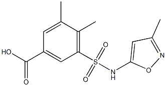 3,4-dimethyl-5-[(3-methyl-1,2-oxazol-5-yl)sulfamoyl]benzoic acid 结构式