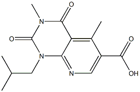 3,5-dimethyl-1-(2-methylpropyl)-2,4-dioxo-1H,2H,3H,4H-pyrido[2,3-d]pyrimidine-6-carboxylic acid,,结构式