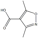 3,5-dimethyl-1,2-oxazole-4-carboxylic acid 化学構造式