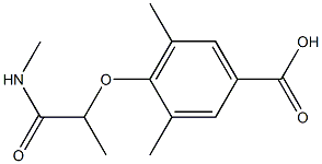 3,5-dimethyl-4-[1-(methylcarbamoyl)ethoxy]benzoic acid Struktur